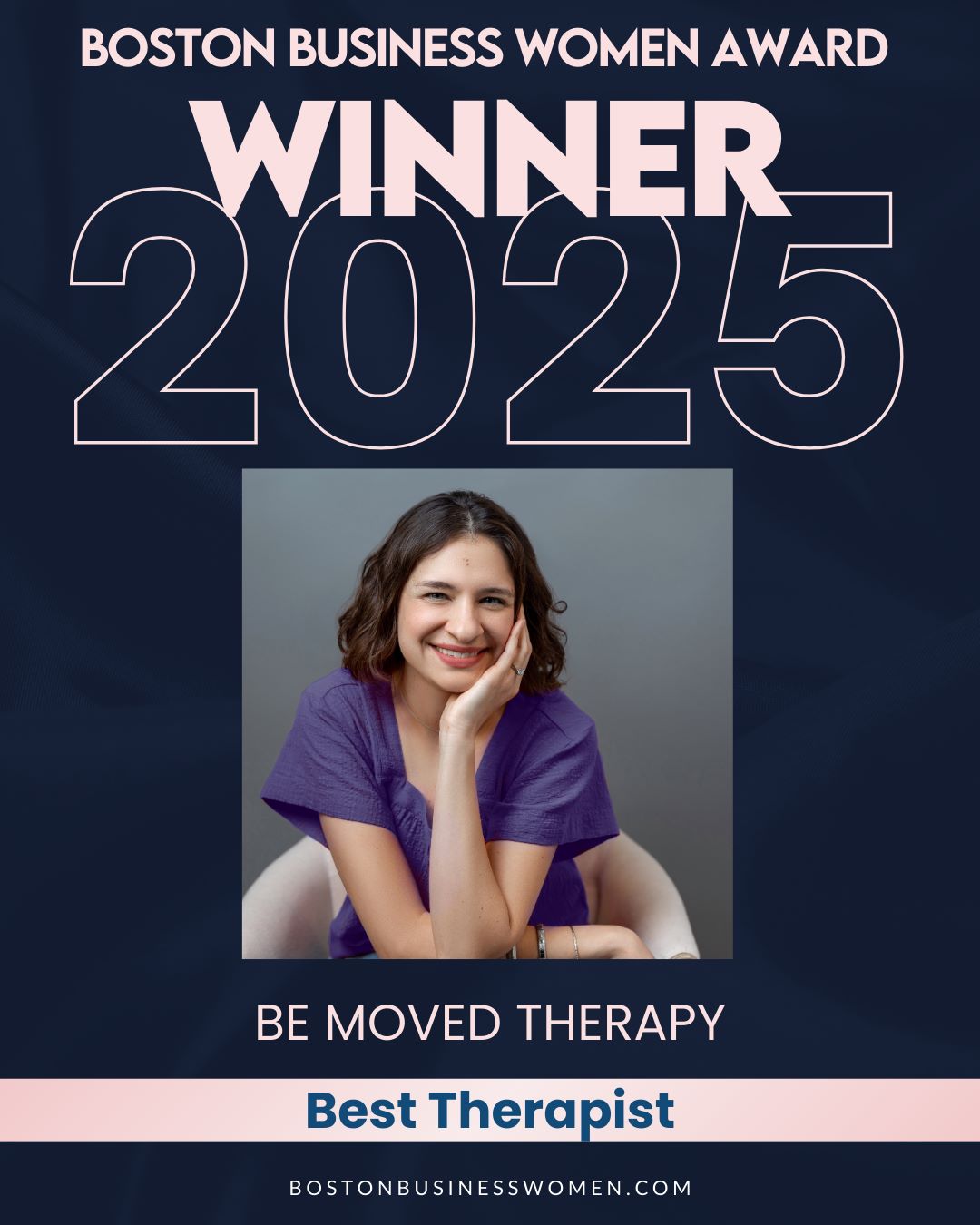 Best Therapist - Be Moved Therapy Boston Business Women Award Winner 2025